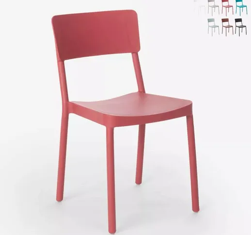 Sedia in polipropilene design moderno per cucina bar ristorante giardino Liner | Rosso