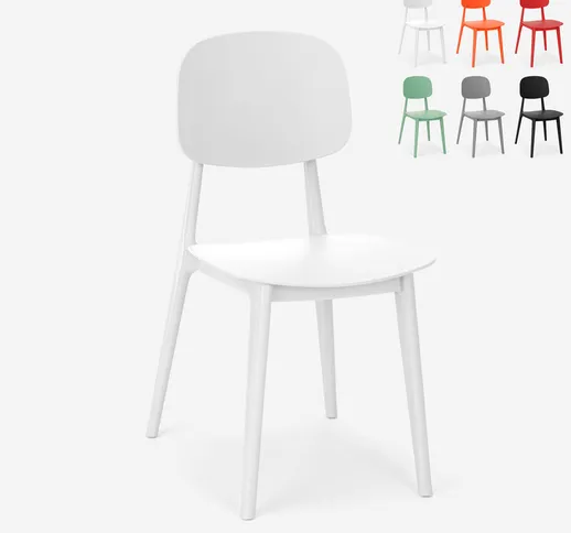 Sedia in polipropilene design moderno per cucina giardino bar ristorante Geer | Bianco