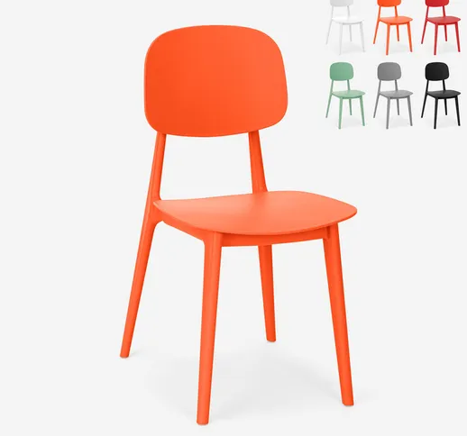 Sedia in polipropilene design moderno per cucina giardino bar ristorante Geer | Arancione