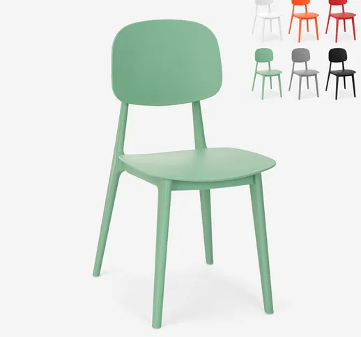 Sedia in polipropilene design moderno per cucina giardino bar ristorante Geer | Verde
