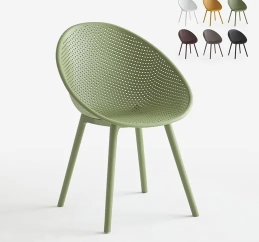 Sedia moderna per cucina sala da pranzo bar esterno giardino Arielle Colore: Verde