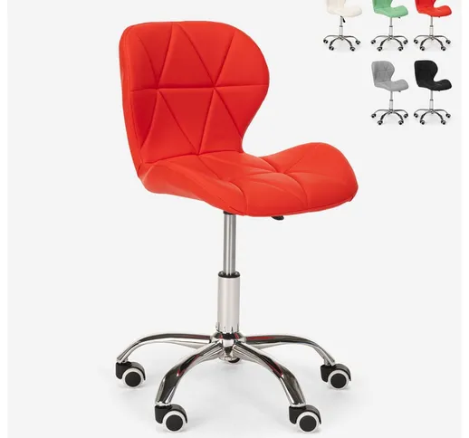 Sedia sgabello design girevole ufficio altezza regolabile ruote Ratal Colore: Rosso