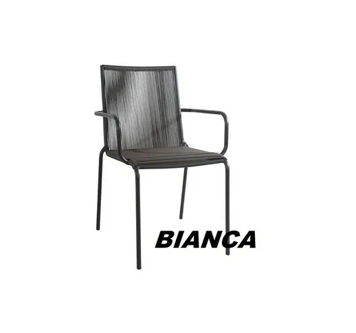 Moia - sedia ferro vernice antiruggine bianco spaghetti filo bianco 53X60X78H