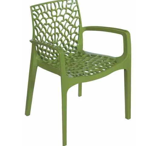 Gbshop - Sedie polipropilene braccioli giardino bar Grand Soleil gruvyer arm - Verde brill...