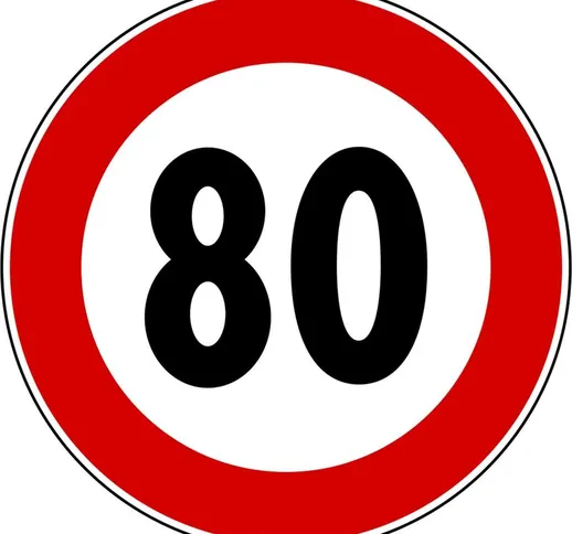 Segnale limite di velocità 80 km/h cartello stradale a disco diametro 90 cm Sisas