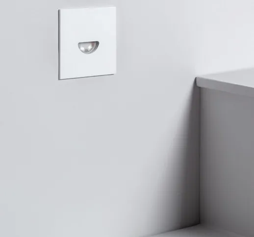 Ledkia - Segnapasso da Esterno led 2W da Incasso a Parete Quadrato Bianco Guell Bianco Cal...