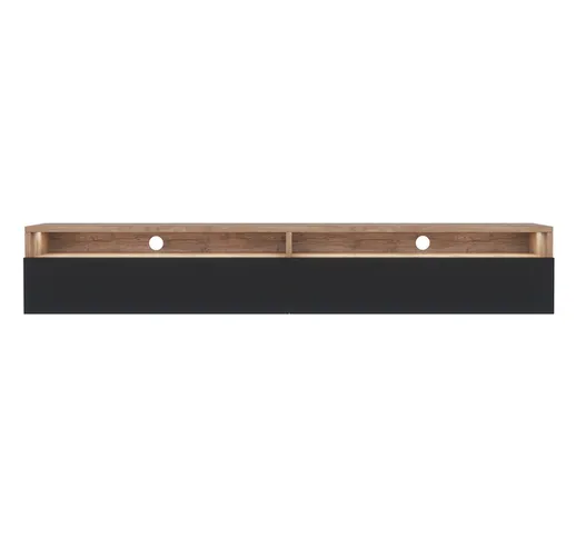 Selsey REDNAW - Mobile TV / Mobile soggiorno - design moderno - rovere wotan / nero lucido...