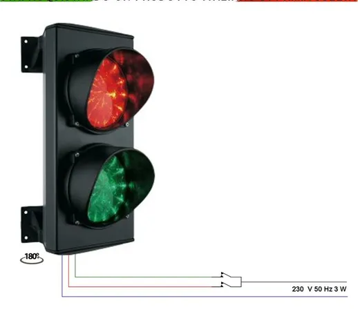 Semaforo Biluce Rossa e Verde Lampade Incandescenza 220 V 70 W E27 Funzioni Manuale o da c...