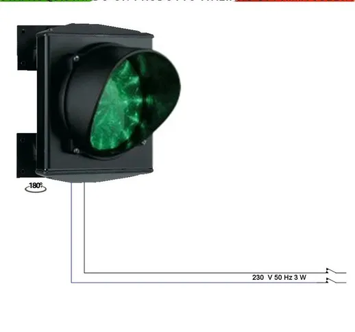 Semaforo Luce Verde Omologato Lampada Incandescenza 220 V 70 W E 27 Intercambiabile Ripeti...