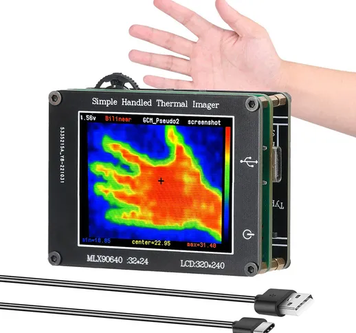 Sensore a infrarossi 24 32 pixel Termocamera palmare semplice Display lcd portatile da 2,0...