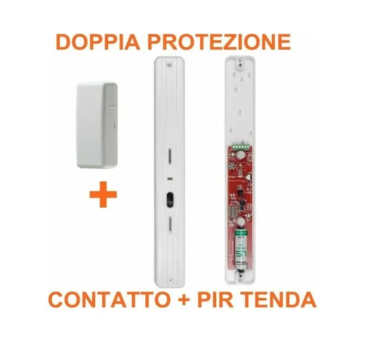 Sensore Radio Amc30 Bentel + Doppio Pir Tenda Infrarossi Twin Ws Bianco Mitech