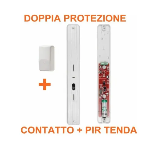 Bentel sensore radio amc30 + Mitech doppio pir tenda infrarossi TWIN WS bianco