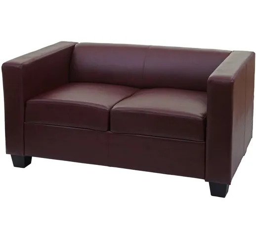 Serie Lille M65 divano sofa 2 posti 75x137x70cm ecopelle bordeaux