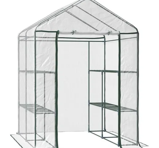 Maury's - serra da giardino in pvc trasparente scaffali per piante 143 x 143 x 195 cm