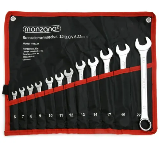 Monzana Monzana set chiavi combinate 12/25 pezzi inglesi include borsa arrotolabile 2