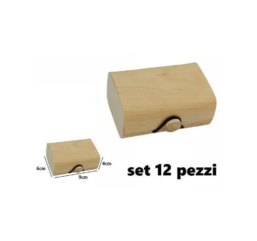 Set 12 Scatole Box Astuccio In Legno Decoupage Portagioie Cofanetto 53489A