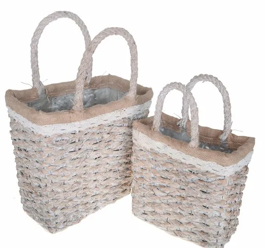 Giordanoshop - Set 2 Borse Alte Rettangolari h 53 cm