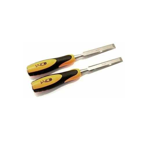 Set 2 scalpelli a taglio per legno professionali 14 e 16mm con testa in acciaio