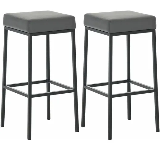  - Set 2 sgabelli bar Montreal in similpelle Grigio Nero