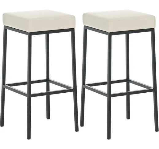  - Set 2 sgabelli bar Montreal in similpelle Crema Nero