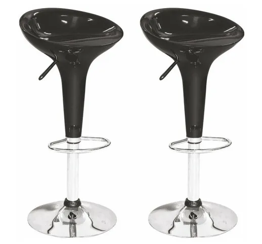 Giordanoshop - Set 2 Sgabelli Da Bar 88x40x44 Cm Nero