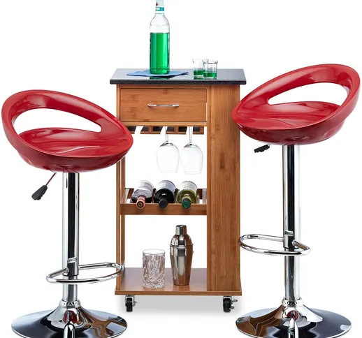 Relaxdays - Set 2 sgabelli da bar, altezza regolabile, girevoli, max.120 kg, similpelle, m...