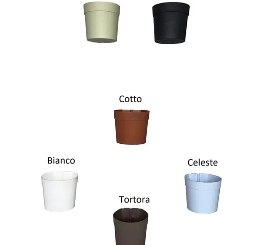 Tecnokit - Set 3 pezzi vaso Comby in plastica da esterno e giardino per fiori e piante -Bi...