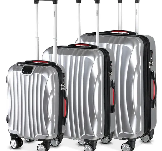 Monzana - Set di valigie Trolley Travel Valigia da viaggio Hard shell M L XL 4 rotelle set...