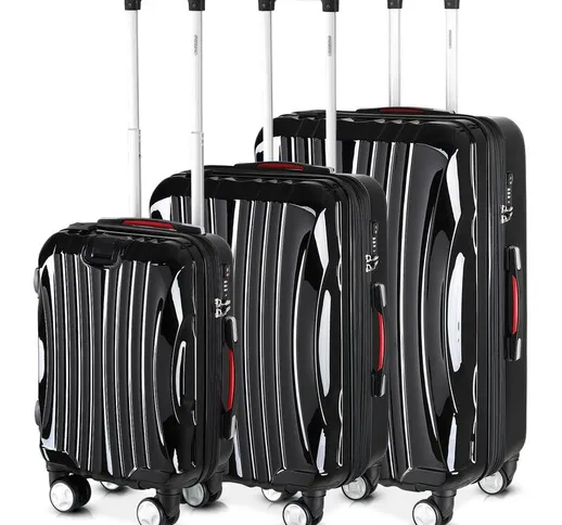 Monzana - Set di valigie Trolley Travel Valigia da viaggio Hard shell M L XL 4 rotelle set...