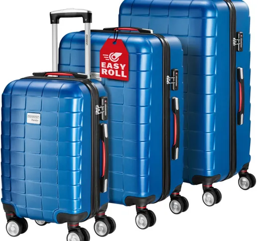 Set 3 trolley Exopack | M, L, XL | chiusura con Lucchetto TSA, maniglie gel | valigia rigi...