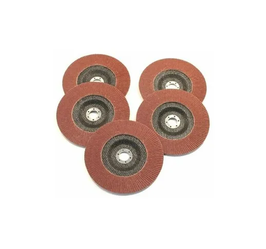 Set 5 dischi lamellari abrasivi a grana 80 x sbavatura carteggio metallo 180 mm