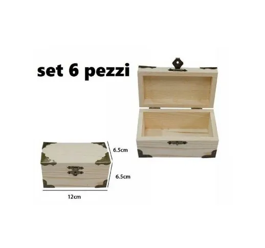 Set 6 Scatole Box Astuccio In Legno Decoupage Portagioie Cofanetto 53373A