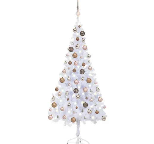 Set Albero Natale Artificiale con led e Palline 180 cm 620 Rami