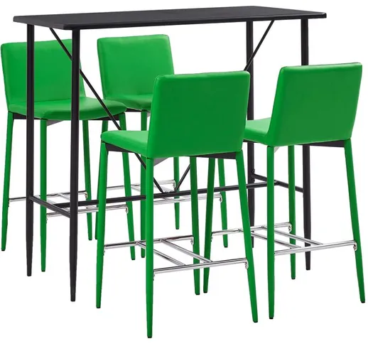 Set da Bar 5 pz in Similpelle Verde - Verde - Vidaxl