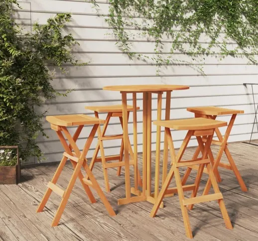 Vidaxl - Set da Bar Pieghevole 5 pz in Legno Massello di Teak