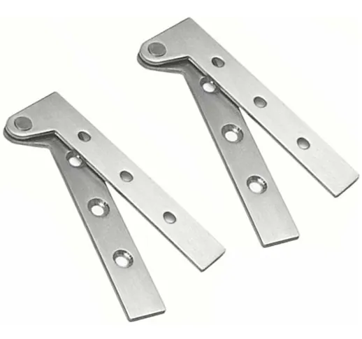 Longziming - Set di 2 cerniere a bilico nascoste per porte in acciaio inossidabile con rot...