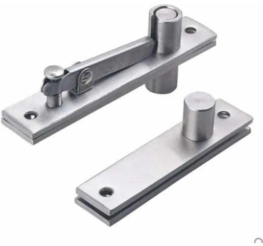 Longziming - Set di 2 cerniere per porte a bilico con rotazione di 360 gradi in acciaio in...