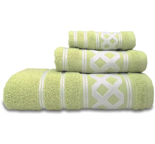 Set di 3 asciugamani da bagno in cotone di raso 450 g/m2, da 50 x 30 100 x 50 150 x 100 cm