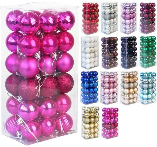 Set di 36 pezzi di palle di Natale infrangibili per decorazioni per alberi di Natale, pall...