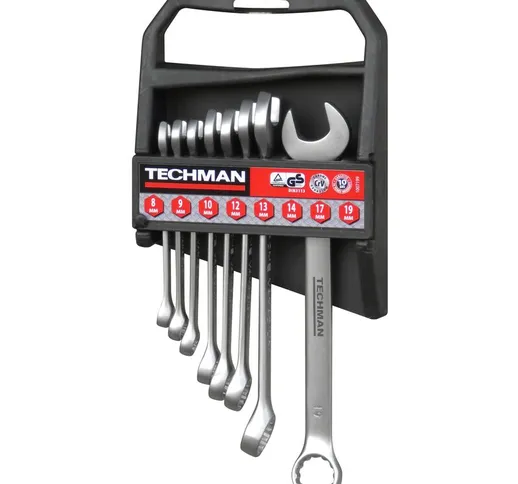 Techman - Set di 8 chiavi combinate Industries: 8/9/10/12/13/14/17/19 mm