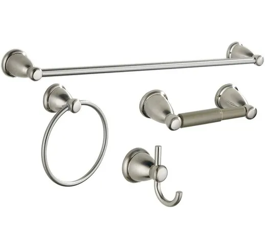 Set di accessori da bagno in nichel spazzolato `` Set di accessori da bagno da 4 pezzi ''...