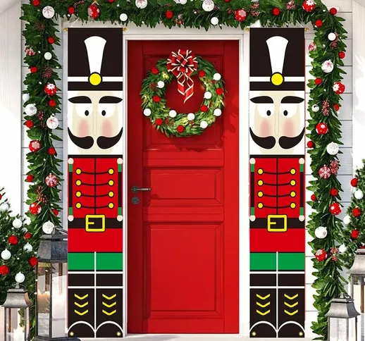 Set di decorazioni natalizie per interni ed esterni con striscioni per porta d'ingresso, p...