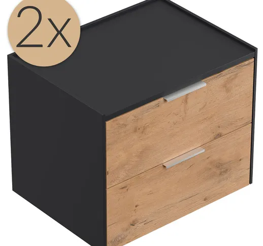  - Set di due comodini Artem 60cm a con 2 cassetti SoftClose Oak