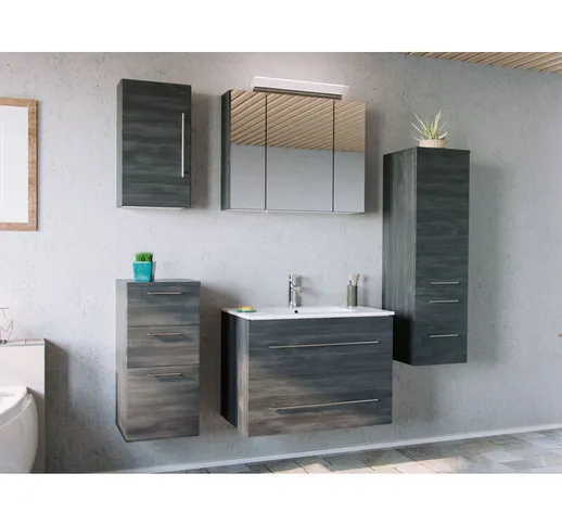  - Set di mobili da bagno OPTIMO 80cm (5 pezzi) grigio grafite