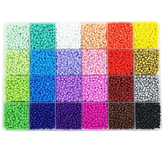 Set di perline di vernice multicolore da 24 slot perline di vetro perline per braccialetti...