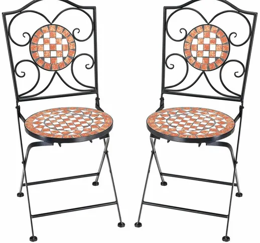 Set sedie a mosaico da terrazza Gernika pieghevoli da bar