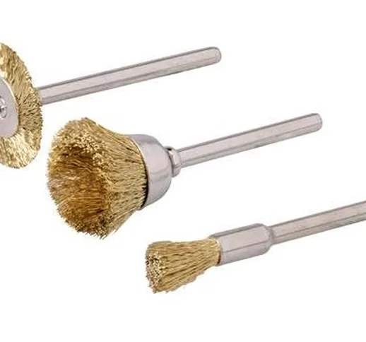  Set di spazzole in ottone per utensile multi-uso 3 pz 5, 16, 22 mm