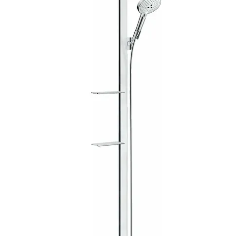 Set doccia  Raindance Select S 120 3 getti EcoSmart con piatto doccia da 150 cm e portasap...