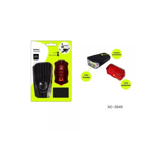 Trade Shop Traesio - Trade Shop - Set Luci Anteriore Posteriore Fanalino Bici Bicicletta A...