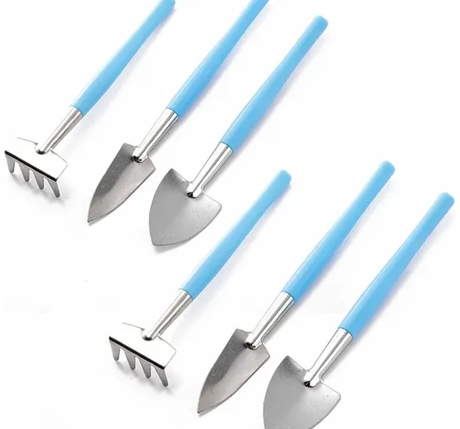 Set mini utensili da giardinaggio, 6pcs / set mini strumento di giardinaggio - mini rastre...